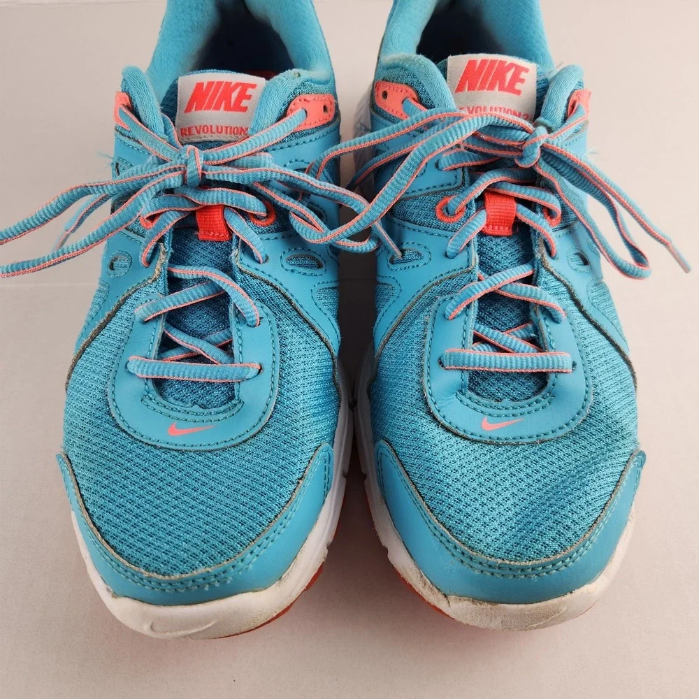 Nike Revolution 2‎ Running Shoes US 9.5 Blue Teal Orange 554900-411